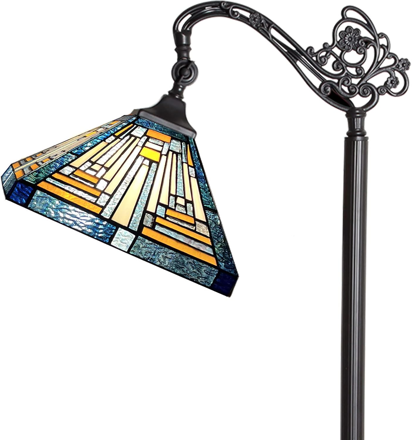 ARTZONE Antique Tiffany Floor Lamp[11''W*62''H] Gooseneck Adjustable