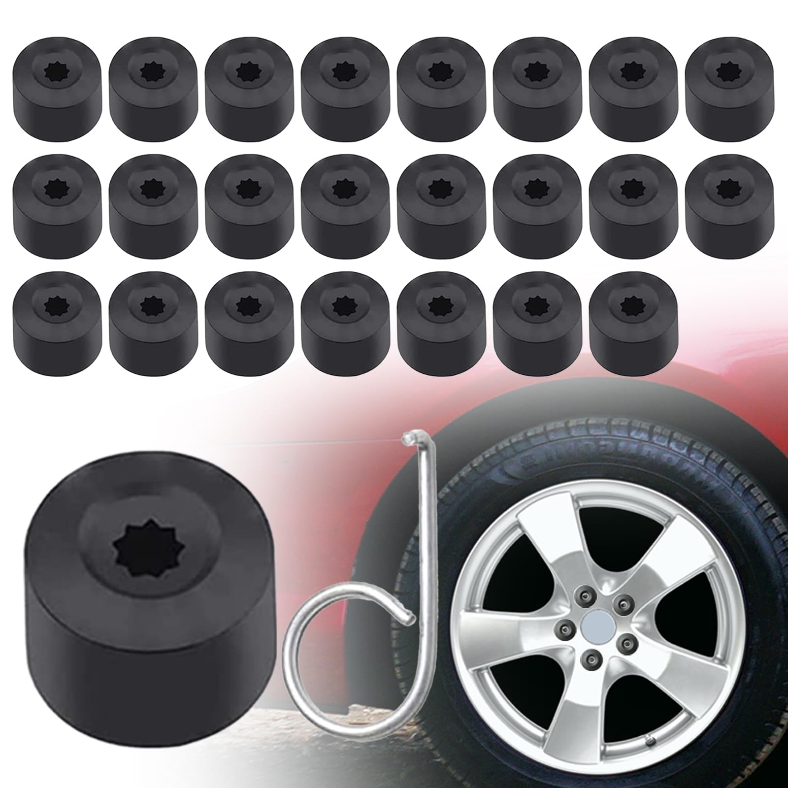 ZoeTekway 23 Copri Bulloni Ruota Antifurto Compatibile con VW Audi Nero