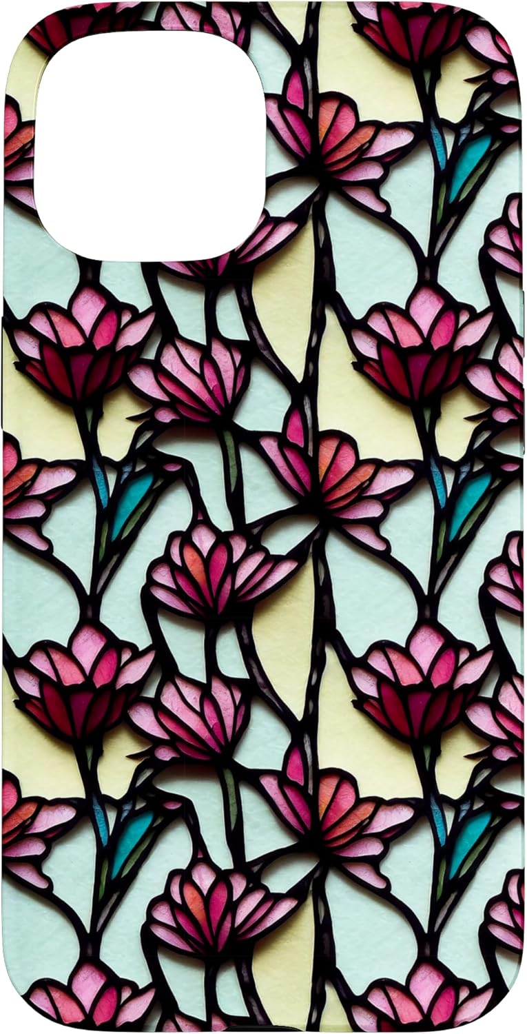 Stained Glass Floral Print Case for iPhone 13