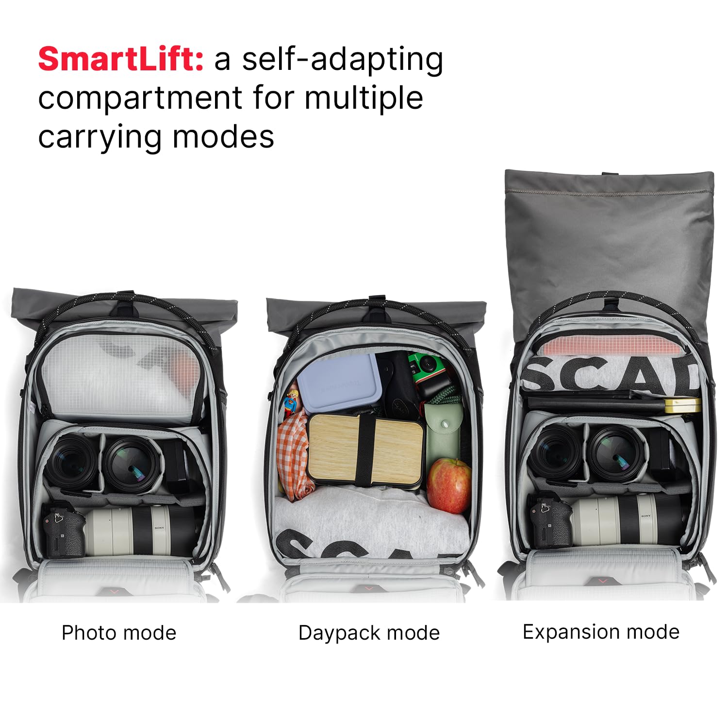 Manfrotto UNCOVER Zaino Fotografico 24L, Roll-Top Espandibile | Borsa Impermeabile per Fotografia e Viaggio, per Reflex/Mirrorless/Drone, con Accesso Laterale e Scomparto Laptop 14"