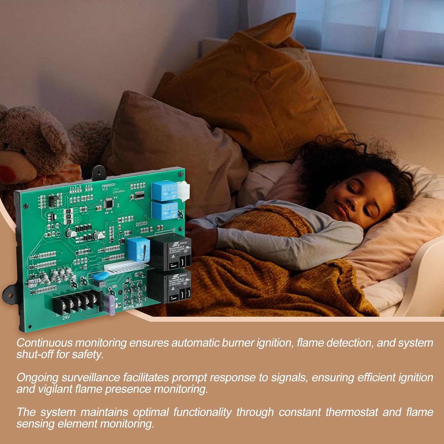 Furnace Control Circuit Board CEPL13043B-01 Replacement for Carrier Bryant Models HK42FZ013