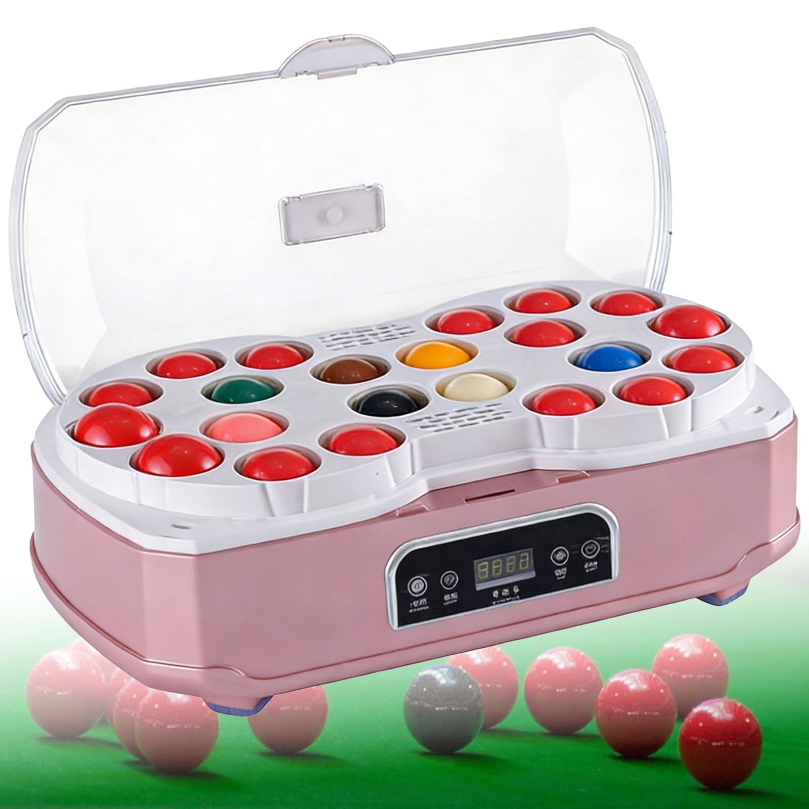Pulidor y limpiador automático de bolas de billar, máquina de limpieza de bolas de billar con pantalla LCD, función seca, fieltro de lana, para 22 bolas de billar