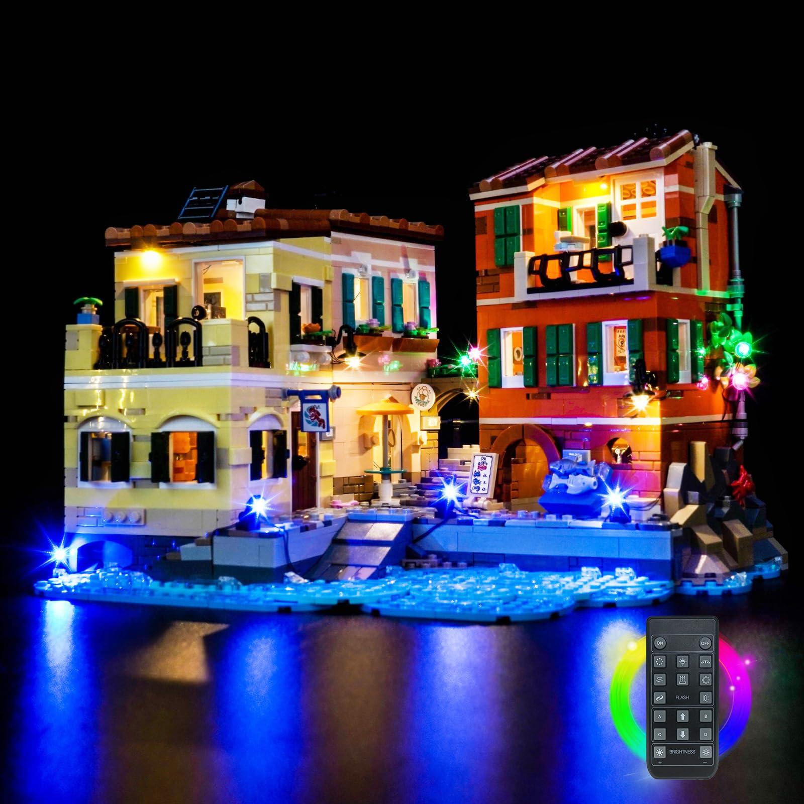 LocoLee RC Led Light Set Compatible with Lego 21359 Italian Riviera Led Decoration Lighting Kit Compatible with Lego 21359 Building Blocks Model,Only Lights Set,No Model