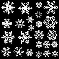 Vista 6 de Decora 48 piezas de calcomanías de copo de nieve de Navidad para ventanas de vidrio, decoraciones de calcomanías de ventana para oficina