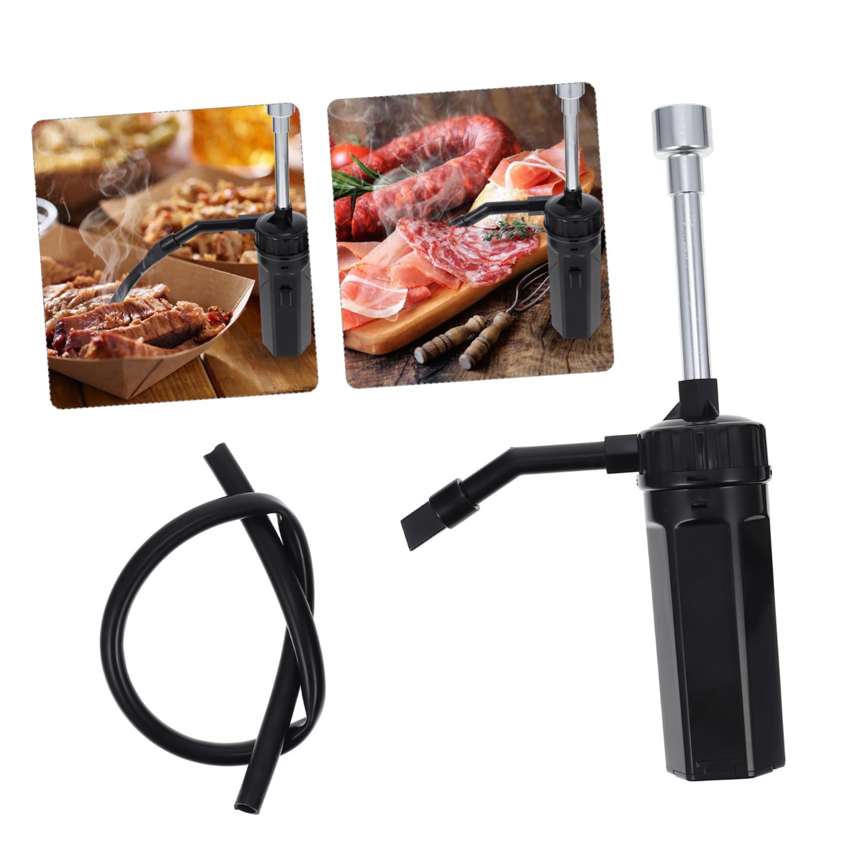 Plastica e Acciaio Inox Affumicatore Portatile, Riutilizzabile, Leggero, Versione a Batteria Secca, per Alimenti, per Cucina e Casa