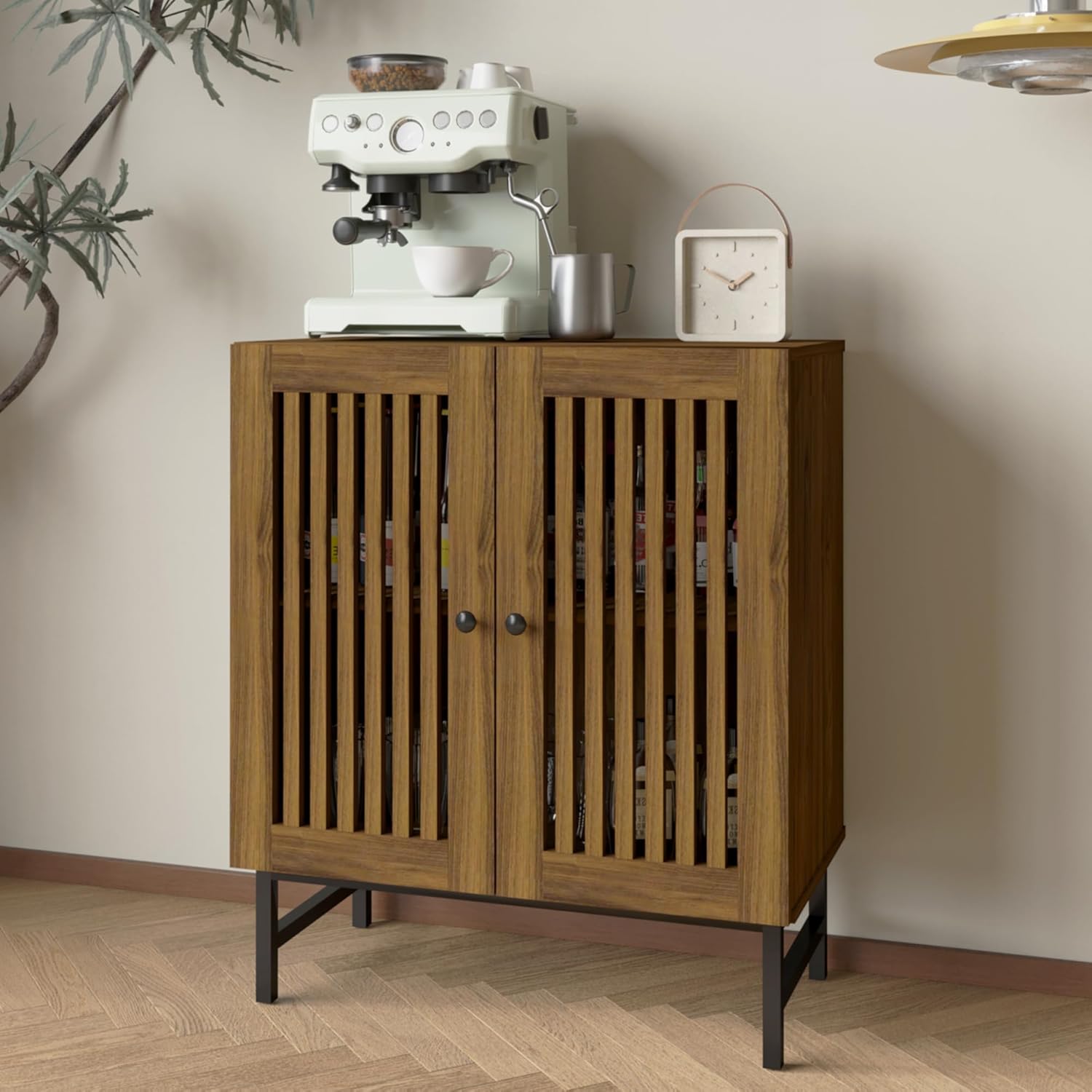 Buffet Storage Cabinet with 2 Doors,Kitchen Sideboard with Storage,Coffee Bar Cabinet for Kitchen,Living Room,Natural