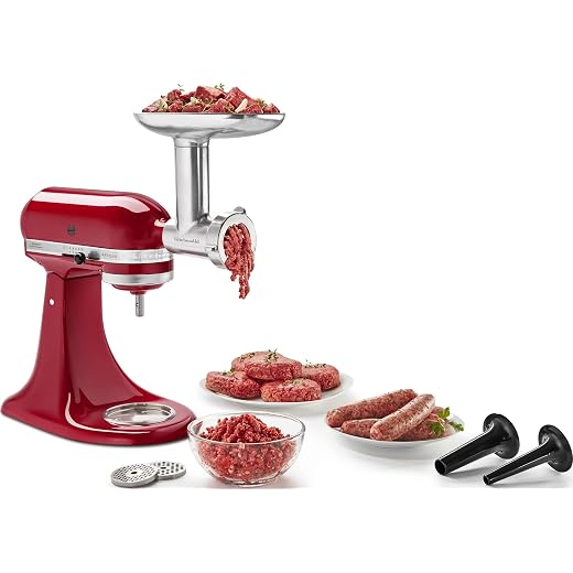 KitchenAid KSMMGA Metal Food Grinder Attachment, Silver