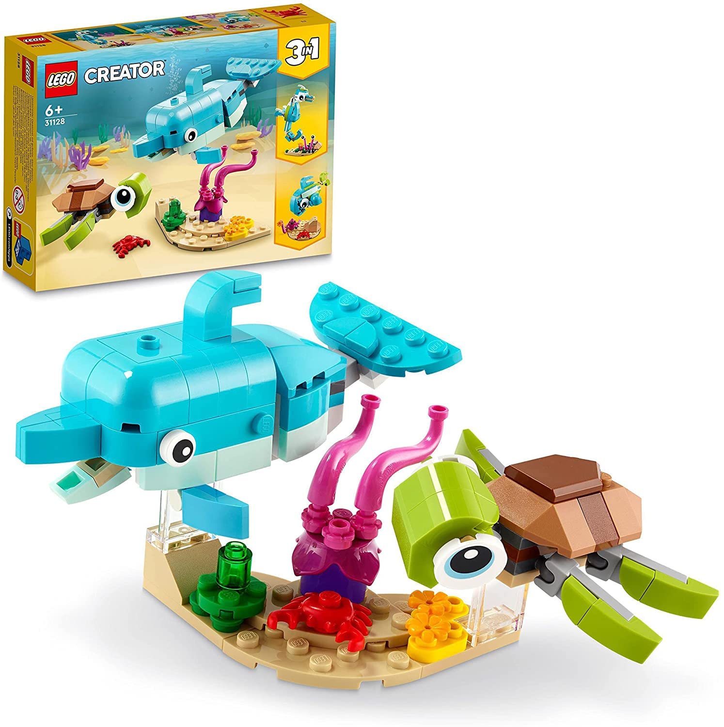 Lego Creator 3in1 Dolphin and Turtle 31128 Building Kit; Features a Baby Dolphin and Baby Sea Turtle; Creative Gift for Kids Aged 6+ Who Love Imaginative Play (137 Pieces) (B0B4NL7XCK) Amazon Price History, Amazon Price Tracker