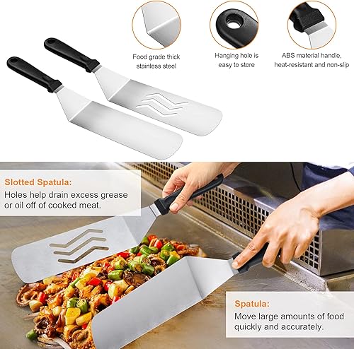 Miniatura 3 de Blackstone Kit de accesorios para parrilla, 16 piezas de accesorios de parrilla plana para Blackstone y chef de campamento con espátula, raspador,