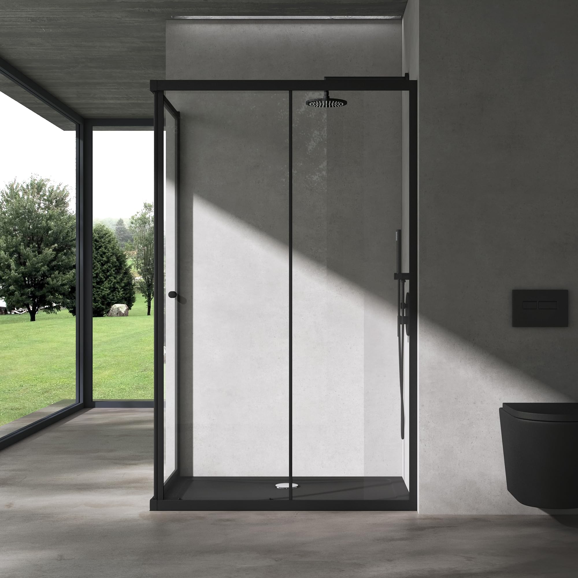 doporro Box Doccia Angolare 80x80x190 cm con Porta Scorrevole su Cuscinetti