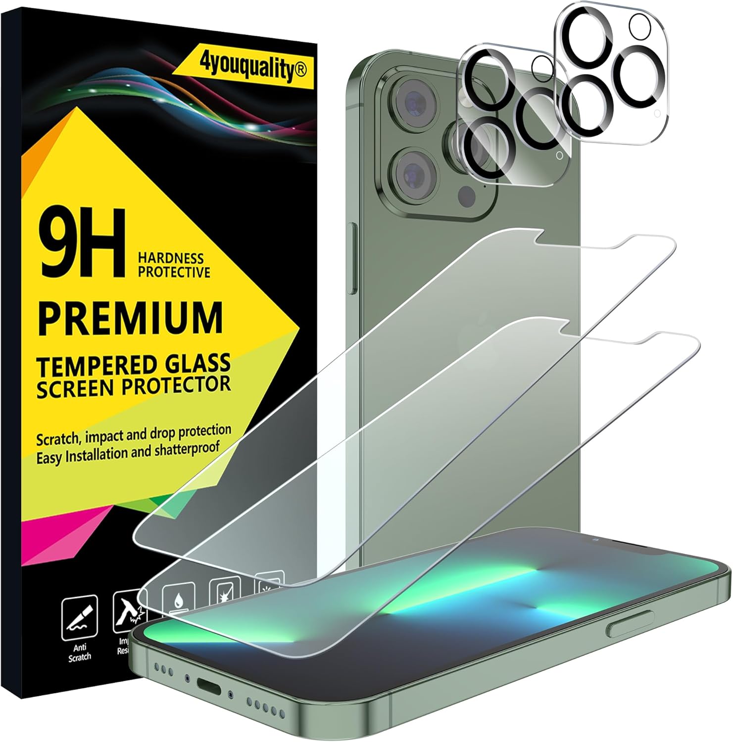 IPhone 13 Pro [4 Pack] 2 Pack Screen Protector 2 Pack Camera