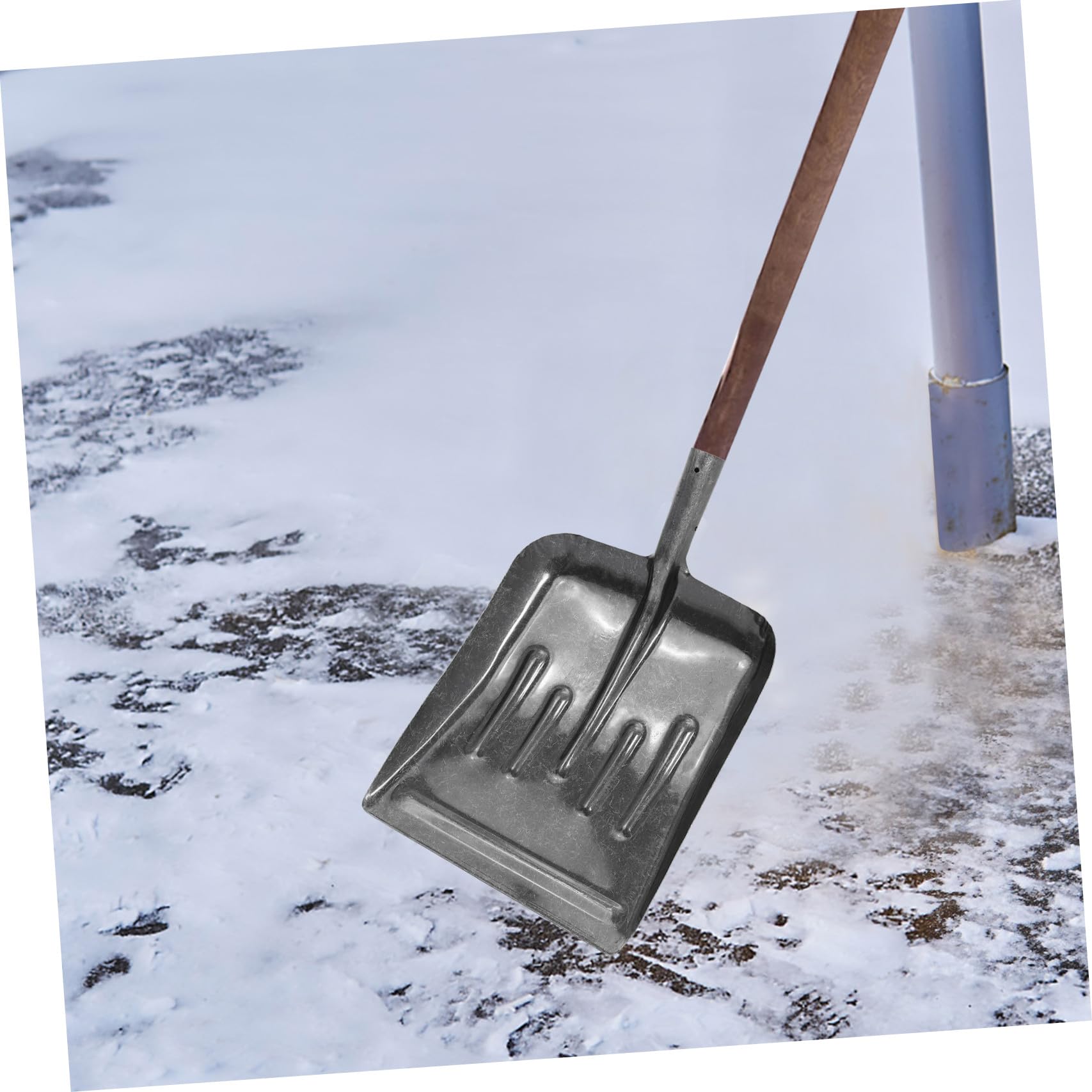 Sosoport Pala per Pulizia del Giardino in Acciaio al Manganese, Argento, senza Bave, Superficie Antiscivolo, per Trapianto e Rimozione Neve