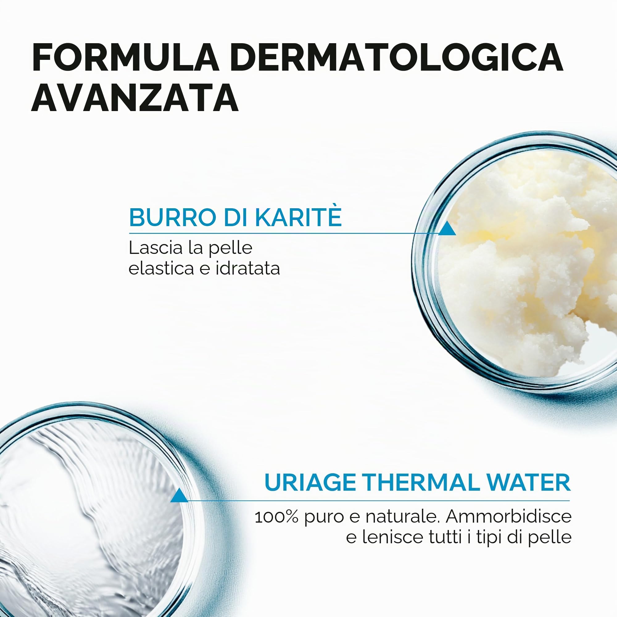 URIAGE EAU THERMALE Latte corpo idratante con BURRO DI KARITÉ E ACIDO IALURONICO I Idratazione intensa per 24 ore. Crema idratante corpo leggera e vellutata I Piacevole profumazione floreale