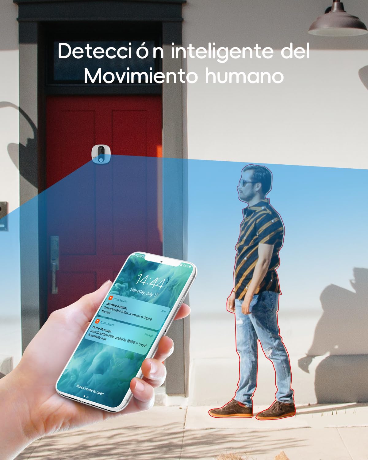 JeaTone Mirilla Digital Puerta Wifi,Mirilla Puerta con Batería Recargable 5000mAh,Mirilla Digital con 1080P Camara Puerta Mirilla,PIR Detección de Movimiento,Audio Bidireccional,Ángulo de Visión 158°