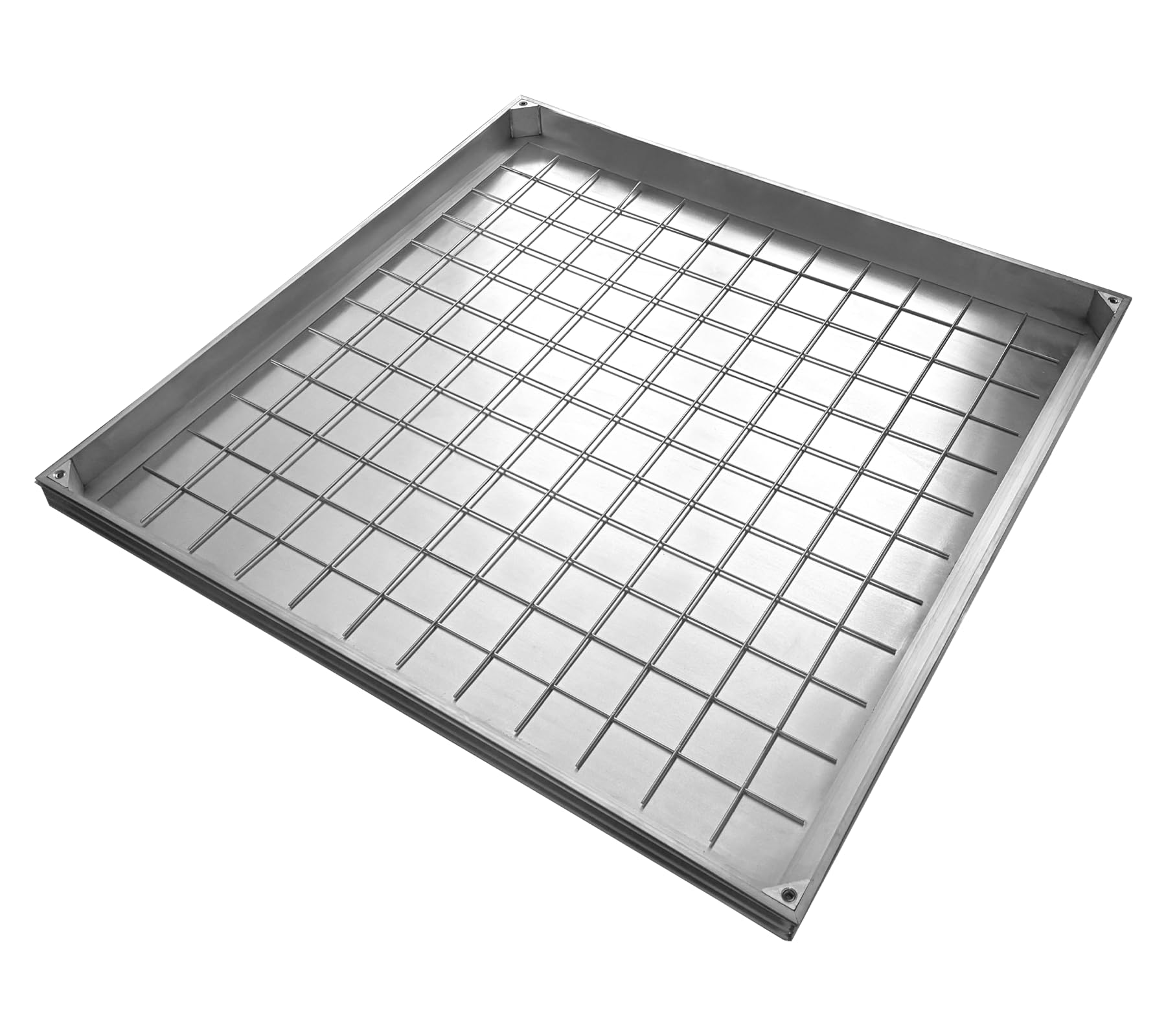 NATOTELA Recessed Manhole Cover and Frame Clear Opening Size 900x900mm Heavy Duty Invisible Aluminium alloy Inspection Chamber Cover Square Embedded Manhole Lid with Lifting Keys for Patios Garden
