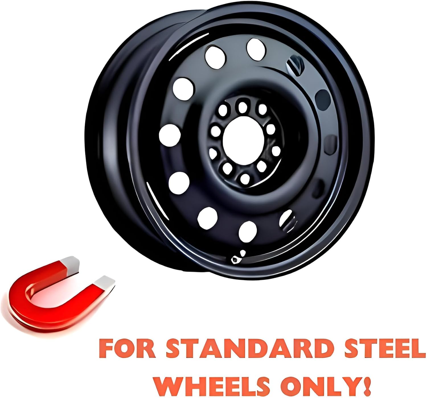 OxGord 16" Inch Hubcap Wheel Covers - (Set of 4) Hub Caps for Standard Steel Rims - Snap-on (Ice Black)