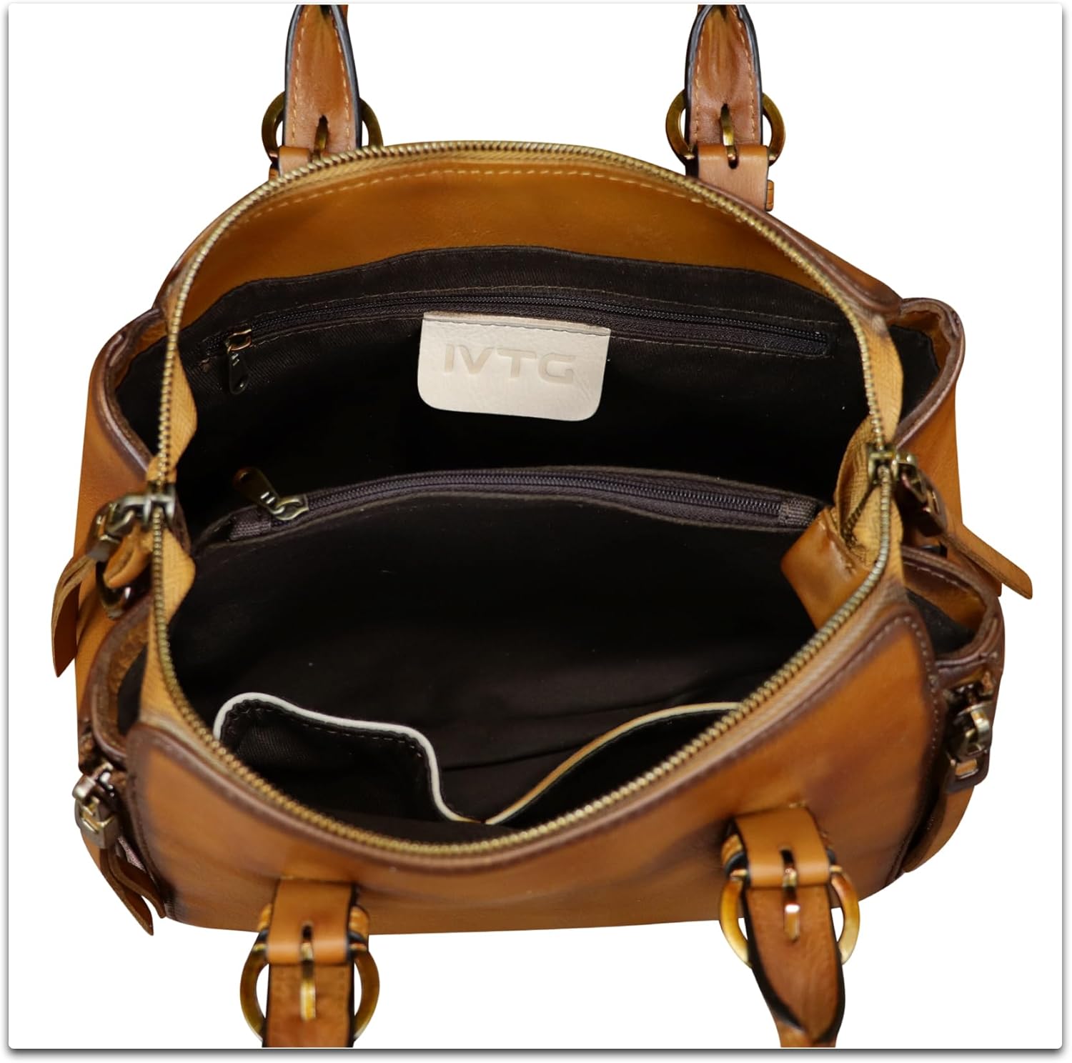 Genuine Leather Purses and Handbags for Women Satchel Bag Vintage Crossbody Shoulder Bag Top Handle Bags Purse - Image 2