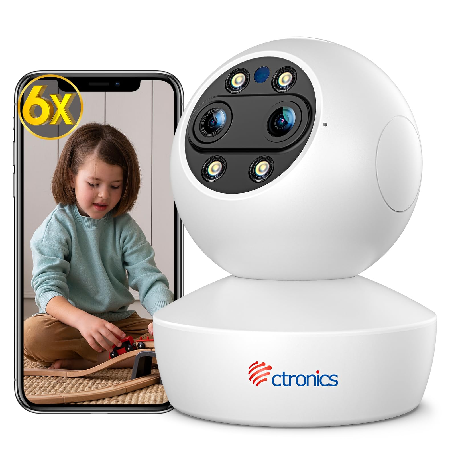 Ctronics 見守りカメラ 2眼式レンズ Amazon.co.jp: 【珍しい2眼式レンズ・6倍ズーム 】 Ctronics