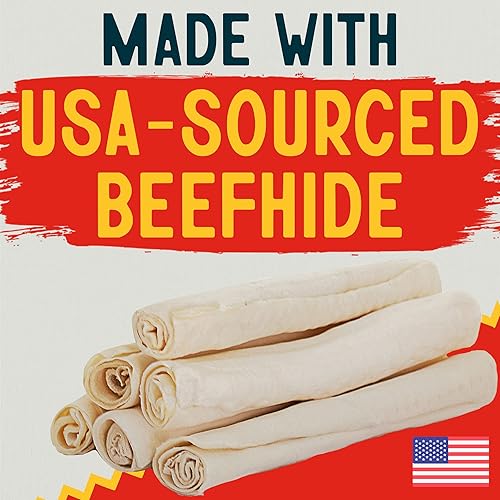 Miniatura 2 de Canine Chews Rollos retriever de cuero crudo para perros recubiertos de pollo de 10 pulgadas, huesos de cuero crudo de pollo para perros grandes