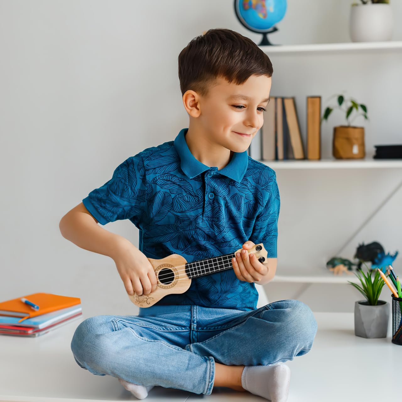 Toyvian Ukulele Per Bambini 9.84 Pollici Giocattolo Musicale 4 Corde Strumento Educativo Sicuro Per Apprendimento Musicale Bambini 3-6 Anni Con Suoni Realistici