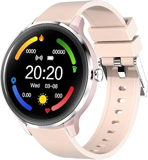CNGY 1.28'' HD Touch Screen Fitness Tracker Heart Rate Blood Pressure Sleep Monitor,IP68 Waterproof Pedometer Activity Tracker(C)