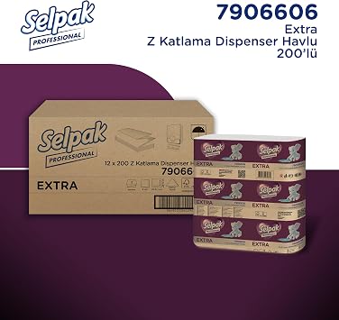 Selpak Professional Extra Z Katlı Dispenser Havlu,12 X 200 Yaprak