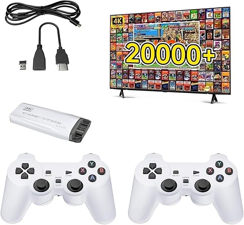 Consola de juegos retro, emulador de juegos clásicos integrado de más de 20000 juegos, videojuegos con salida HDMI 4K, controlador inalámbrico de