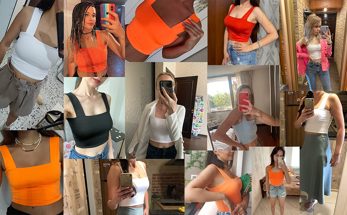 Abardsion Women's Sexy Sleeveless Skinny Basic Strappy Crop Tank Tops 2024