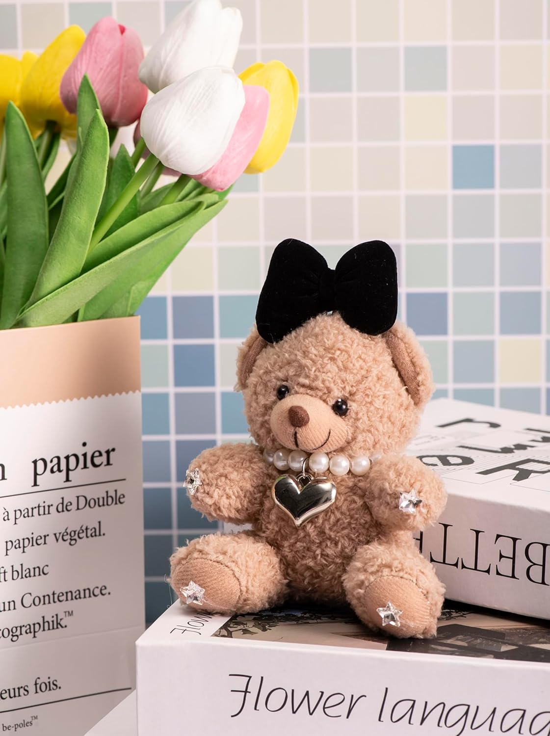 Cute Key Chain Plush Bear Bag Charm Teddy Bear Keychain Gift For Handbag,Purse, Backpack, Car Keys - Image 7