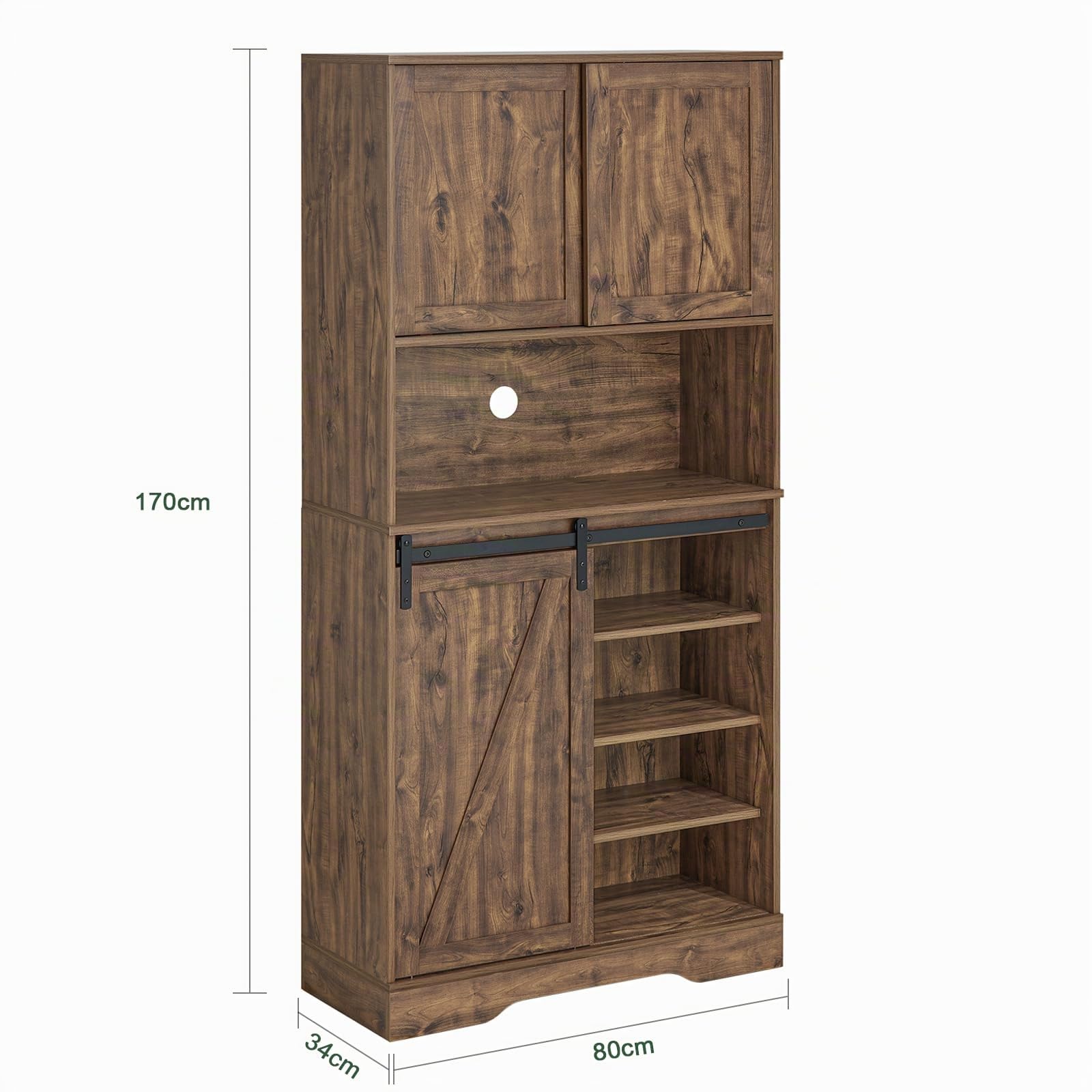 SoBuy FSB83-N Buffetschrank Sideboard mit Schiebetür Kommode Küchenschrank Flurschrank Hochschrank Mikrowellenschrank Aufbewahrungsschrank BHT ca. 80x170x34cm