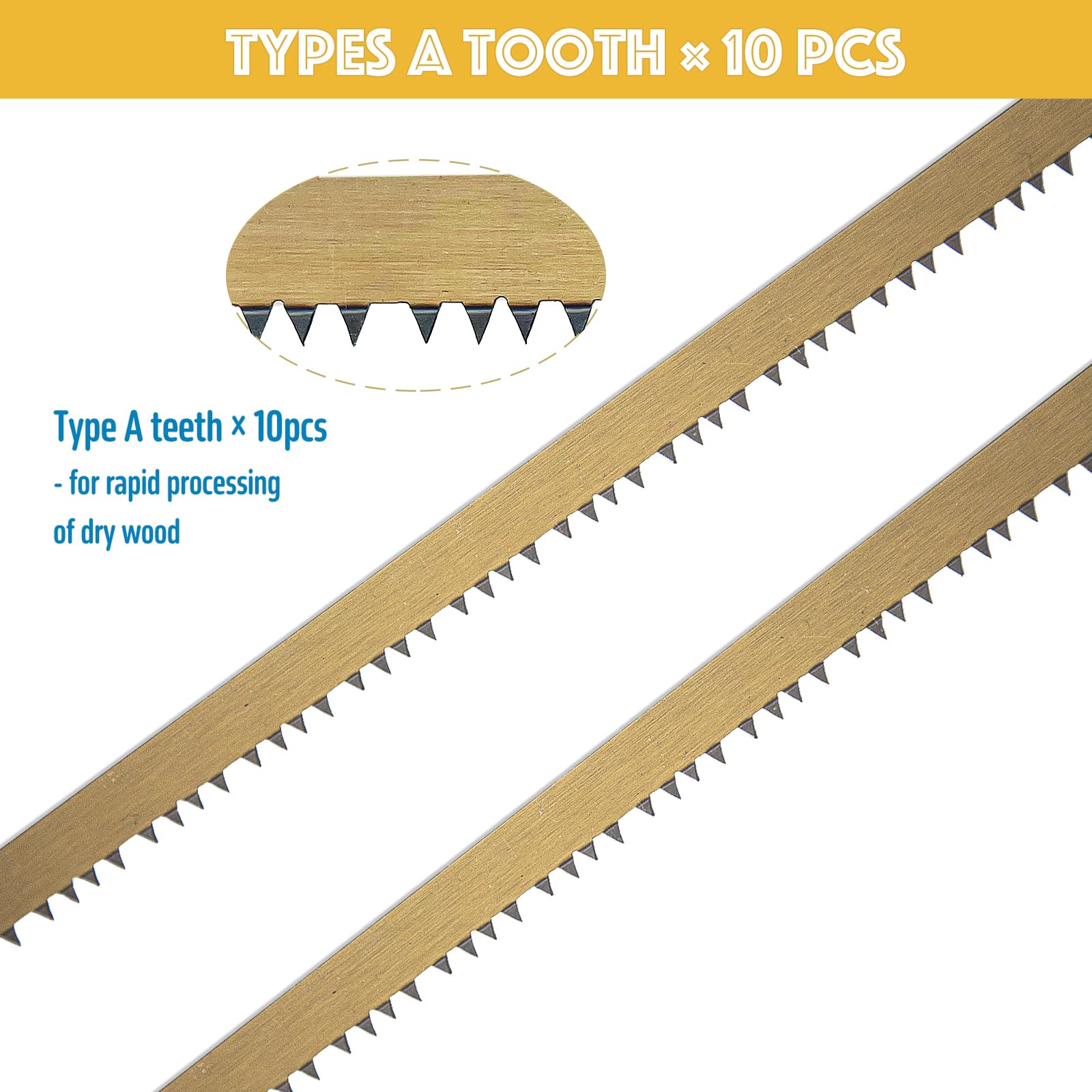 Lot de 10 lames de scie à archet de rechange de 53,3 cm, compatible avec n'importe quelle scie à archet de 53,3 cm pour la coupe d'arbres, alliage d'acier super dur