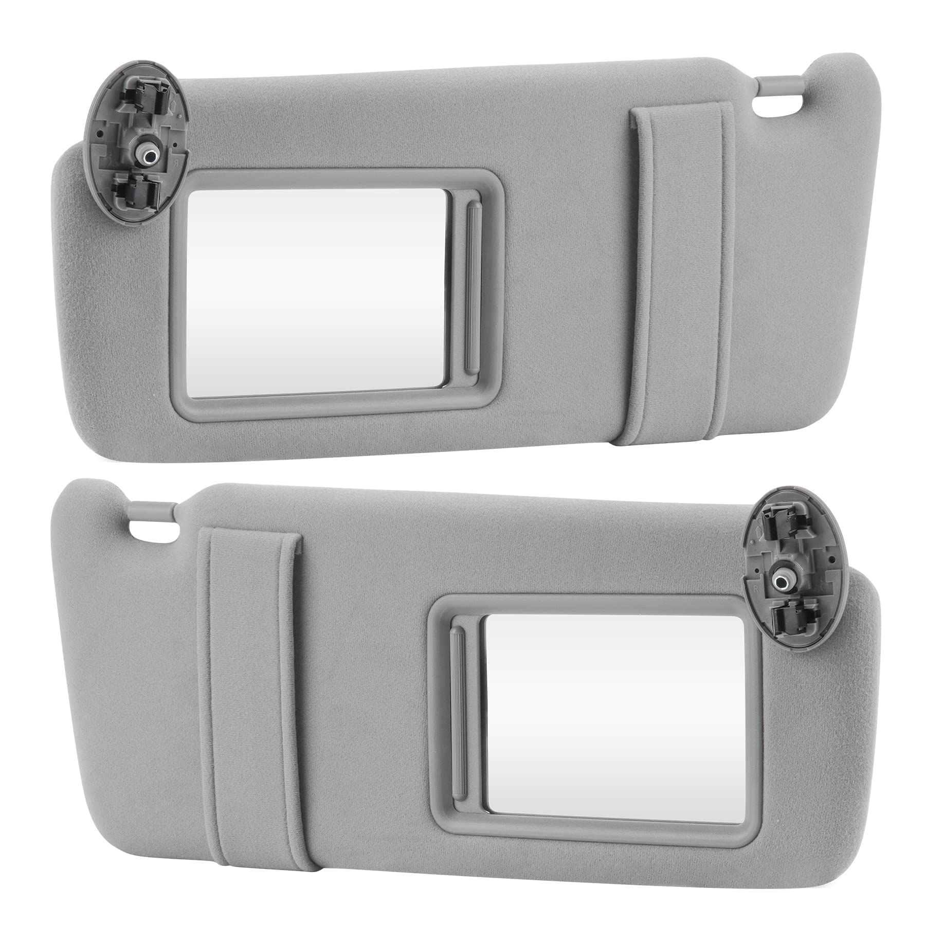 Gray Driver Left + Passenger Right Side Sun Visor Replacement Compatible with 2007 2008 2009 2010 2011 Toyota Camry Without Sunroof Replace ‎74310-06750-E0, 74320-06780-B0