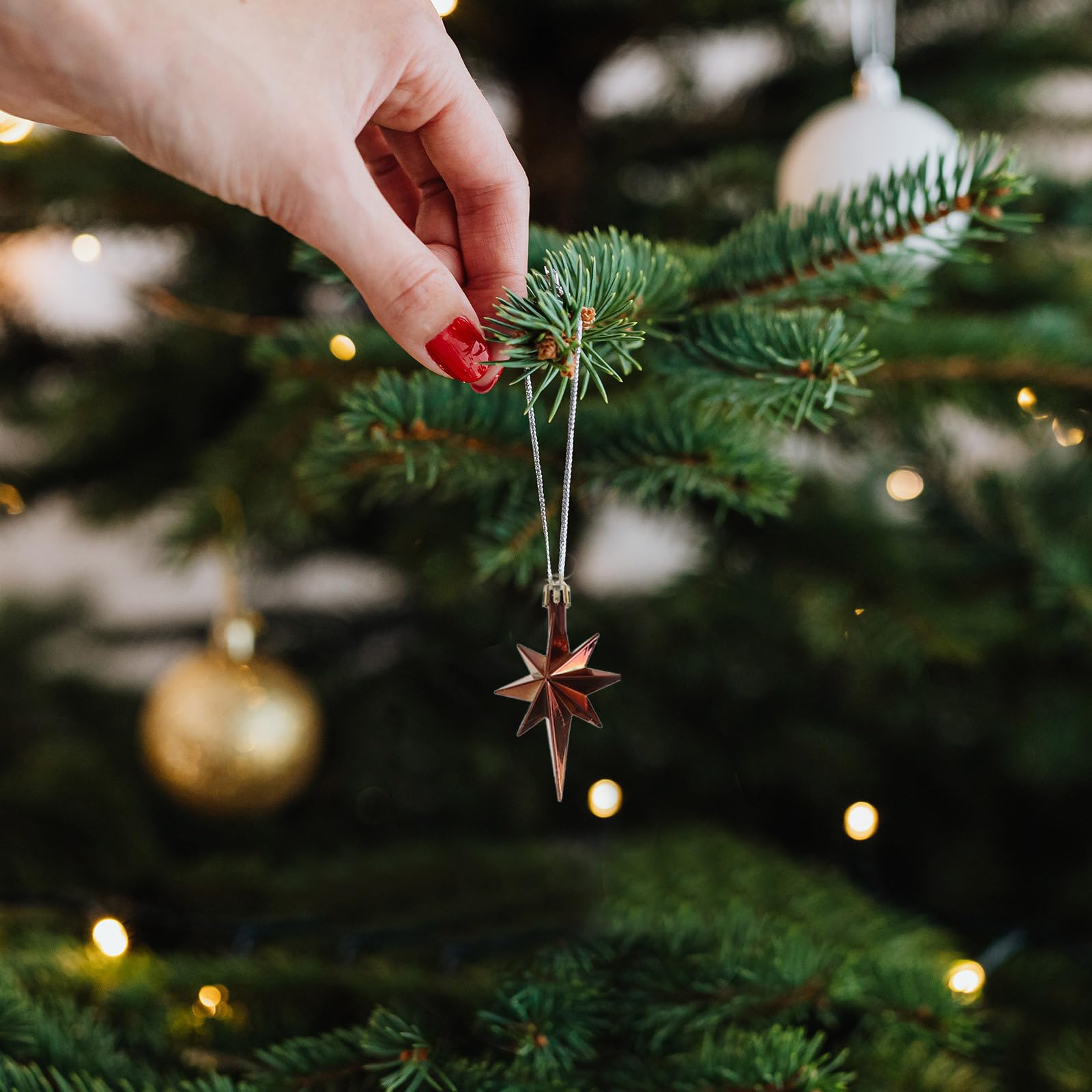 Toyvian 60 Stück Weihnachtsbaum Anhänger mit Achtzackigen Sternen und