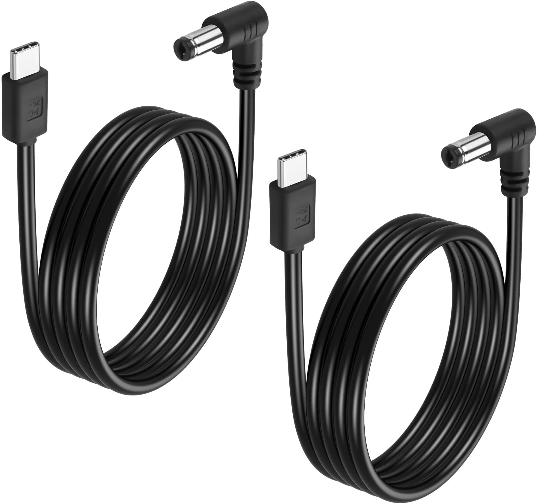 – GINTOOYUN 2 Pcs USB-C to DC5521 PD Charging Cable Type-C Male to 90 Degree DC5.5mmx2.1mm Male Charging Cable for Router,Camera,Laptop etc(3.28 FT) (DC5521/20V)