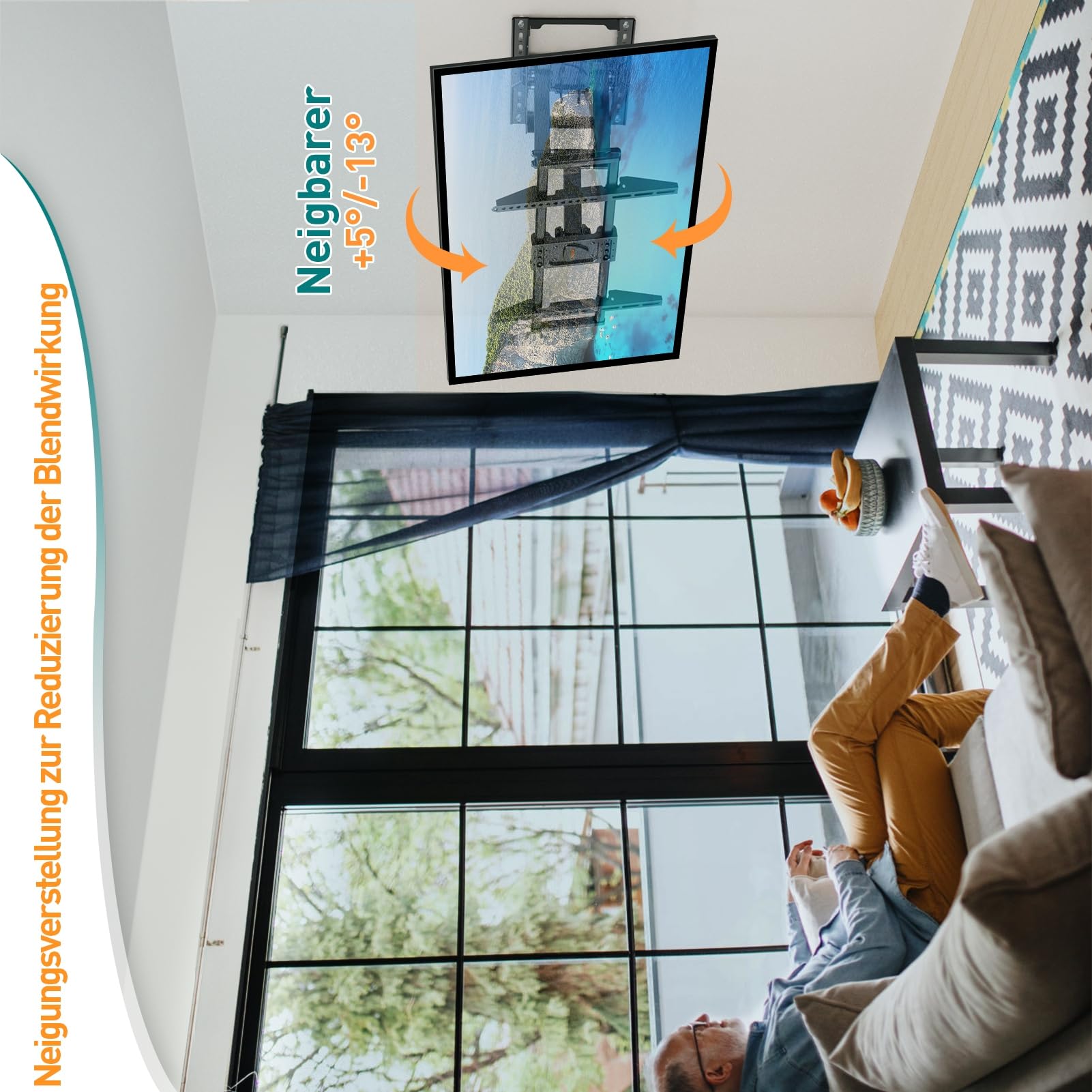 ELIVED TV Muurbeugel Met 762 Mm Lange Scharnierarm Voor De Meeste 42 75 Inch Tv S Beugel Zwenkbaar Kantelen Houdt Tot 45 Kg Max Vesa 600x400mm Ev3037 2138618560