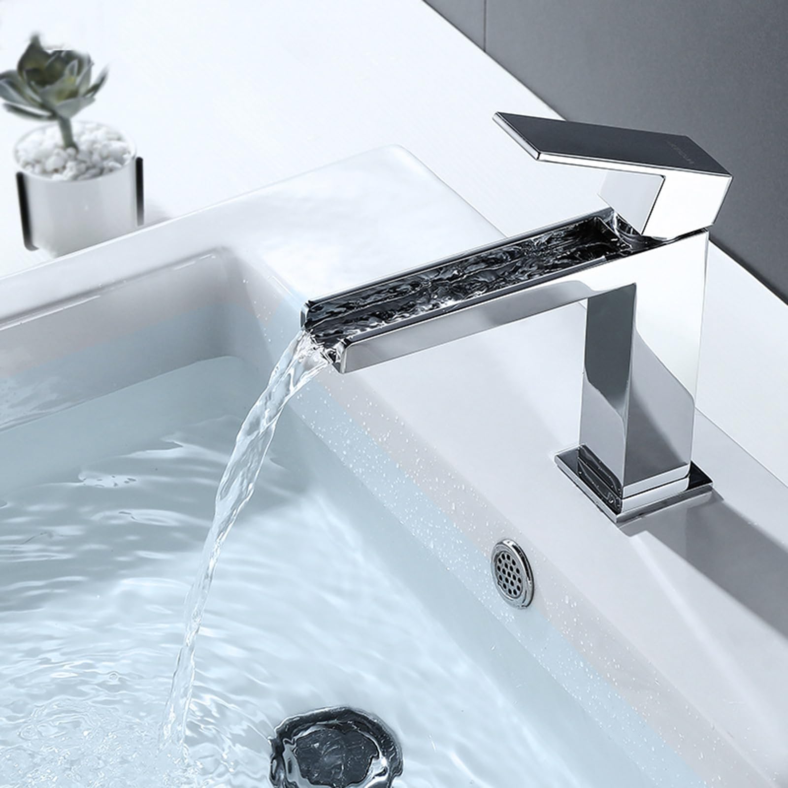 Mgnsjgyxn Waterfall Bathroom Taps Chrome Open Style Single Waterfall Taps For Bathroom Sink Single Hole Basin Tap Mixer