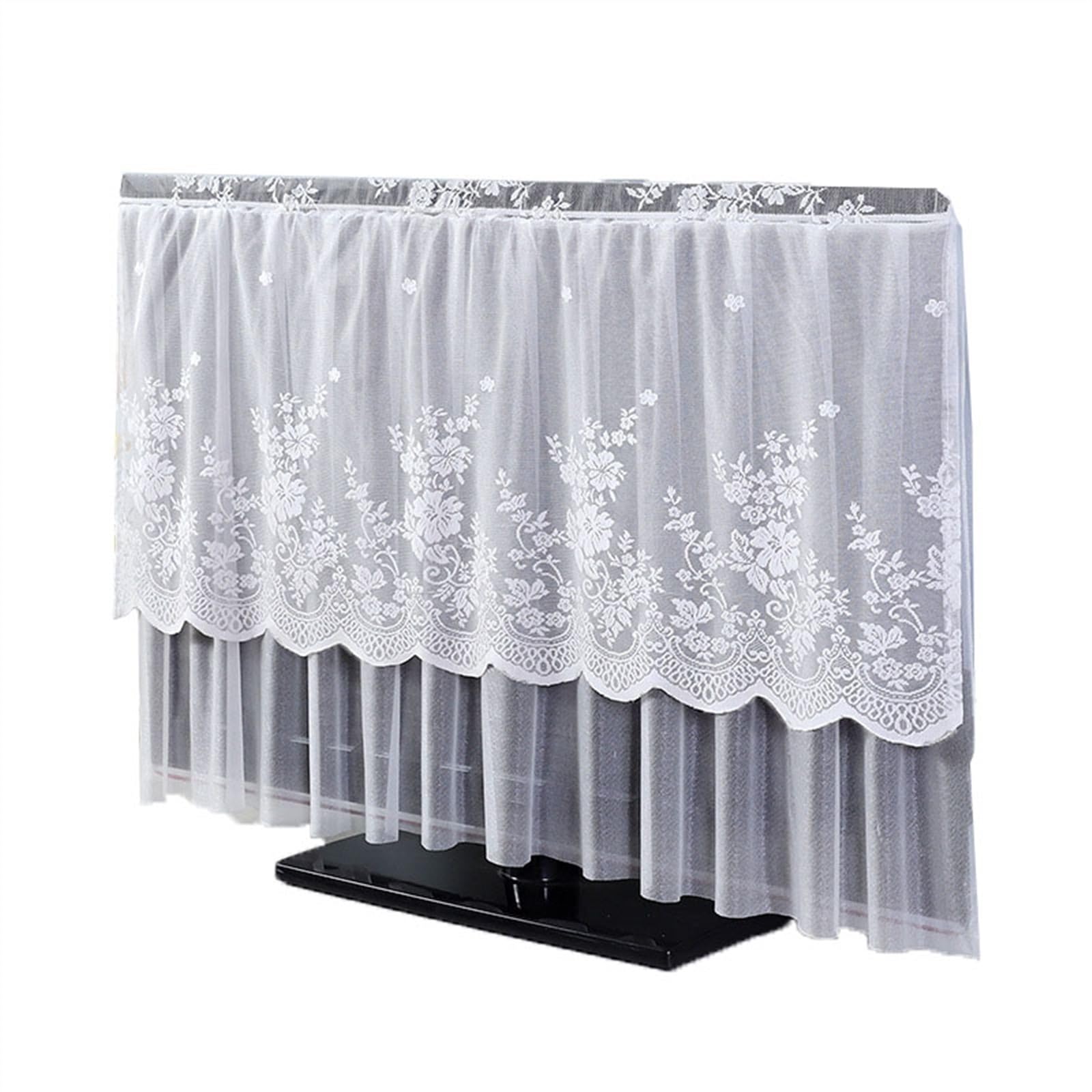 SXTYYH Lace Tv Cover Dust Cover, Indoor Tv Screens Protectors Cover, Tv Computer Display Protection Cover, Antistatic Television Monitors Tv Cover(White,37inch)