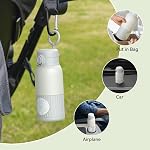 Portable Breast Milk Bottle Warmer,100W Fast Heat Precise Temp Control,13.5oz Large Capacity for Car Travel Outdoor Grey | Nutritional Protection for Breast Milk,Lightweight Diaper Bag Friendly,Safe Constant Temperature Heating