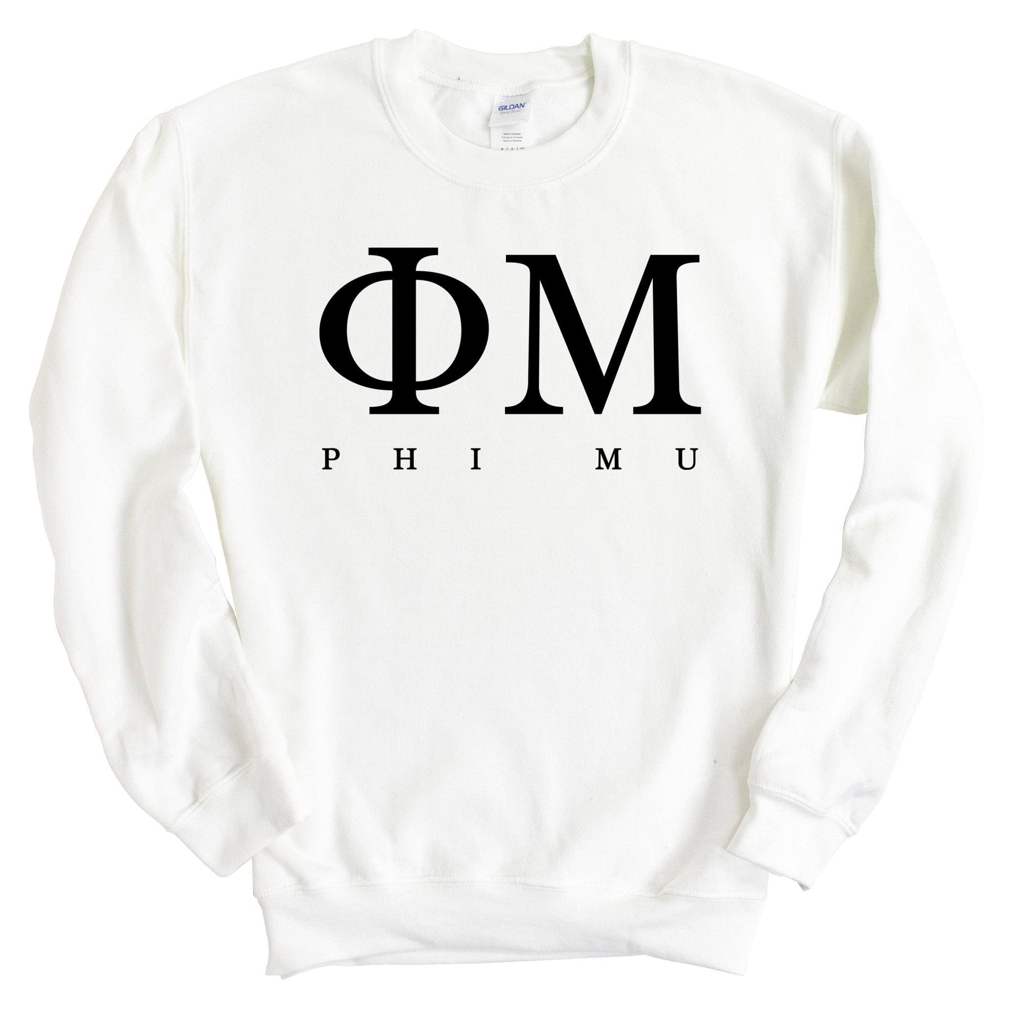 Phi Mu Block Letter Sorority Crewneck Sweatshirt