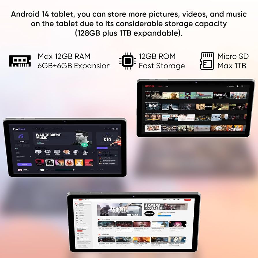 android14 タブレット 11インチ  ケース付き 12GB+128GB Amazon.co.jp: BekoQurd タブレット タッチペンとカバー付き