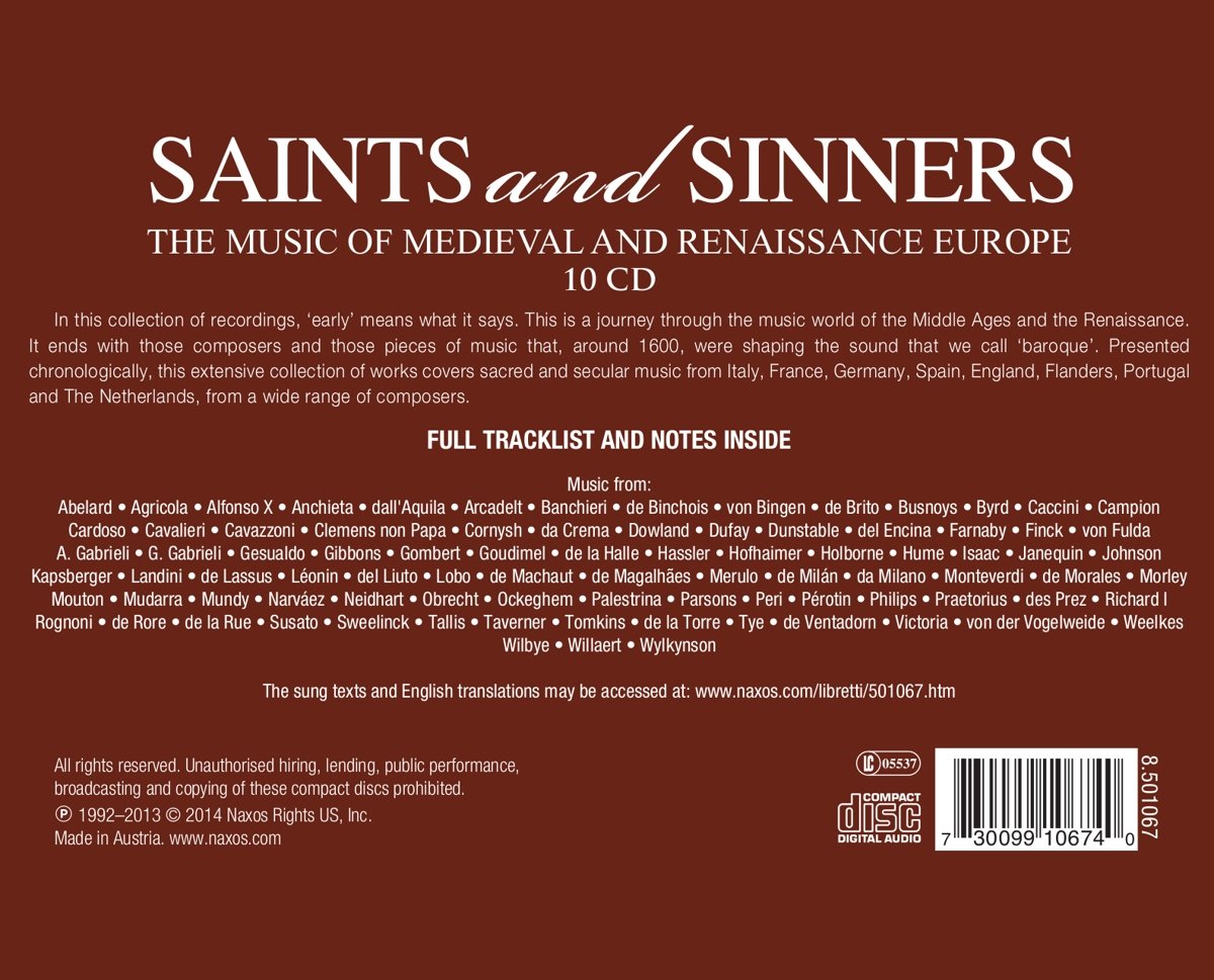 Saints & Sinners: Music Of Medieval & Renaissance