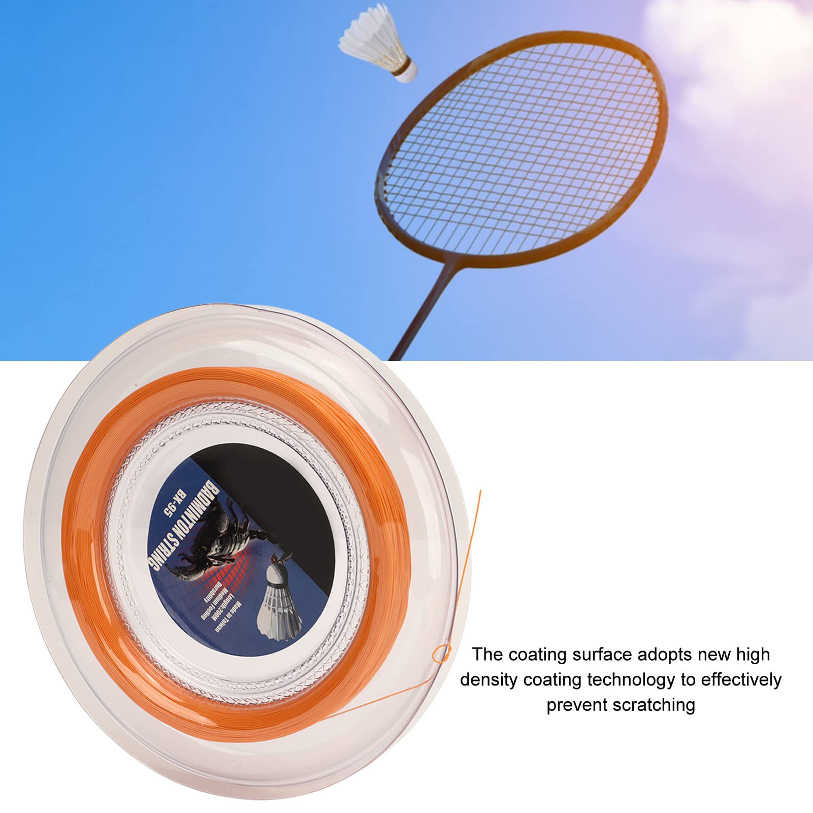 Corde Badminton 200m Nylon Haute Résistance - Pour Raquette Professionnelle