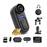 4K Mini Body Camera 128GB – Thumb Size Wearable Action Cam, Hands-Free POV Recording, Portable Body Worn Camera for Travel, Cycling, Sports, Pets, Outdoor Adventures