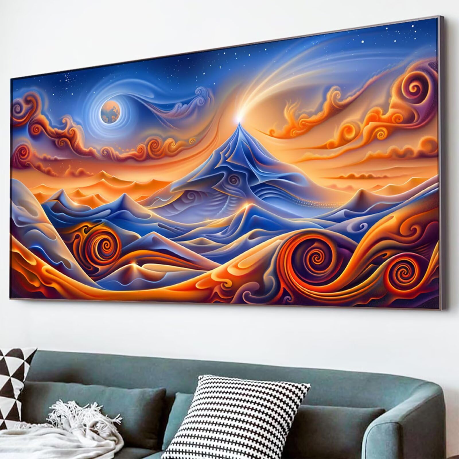 Diamond Painting Berg Diamond Painting Erwachsene Abstrakt Bastelset Kinder ab 6 Jahre Mosaikherstellung Kreatives Geschenke für Mädchen Anfänger, Diamant Strass Arts Craft Zimmer Deko 70x140cm Y5-952