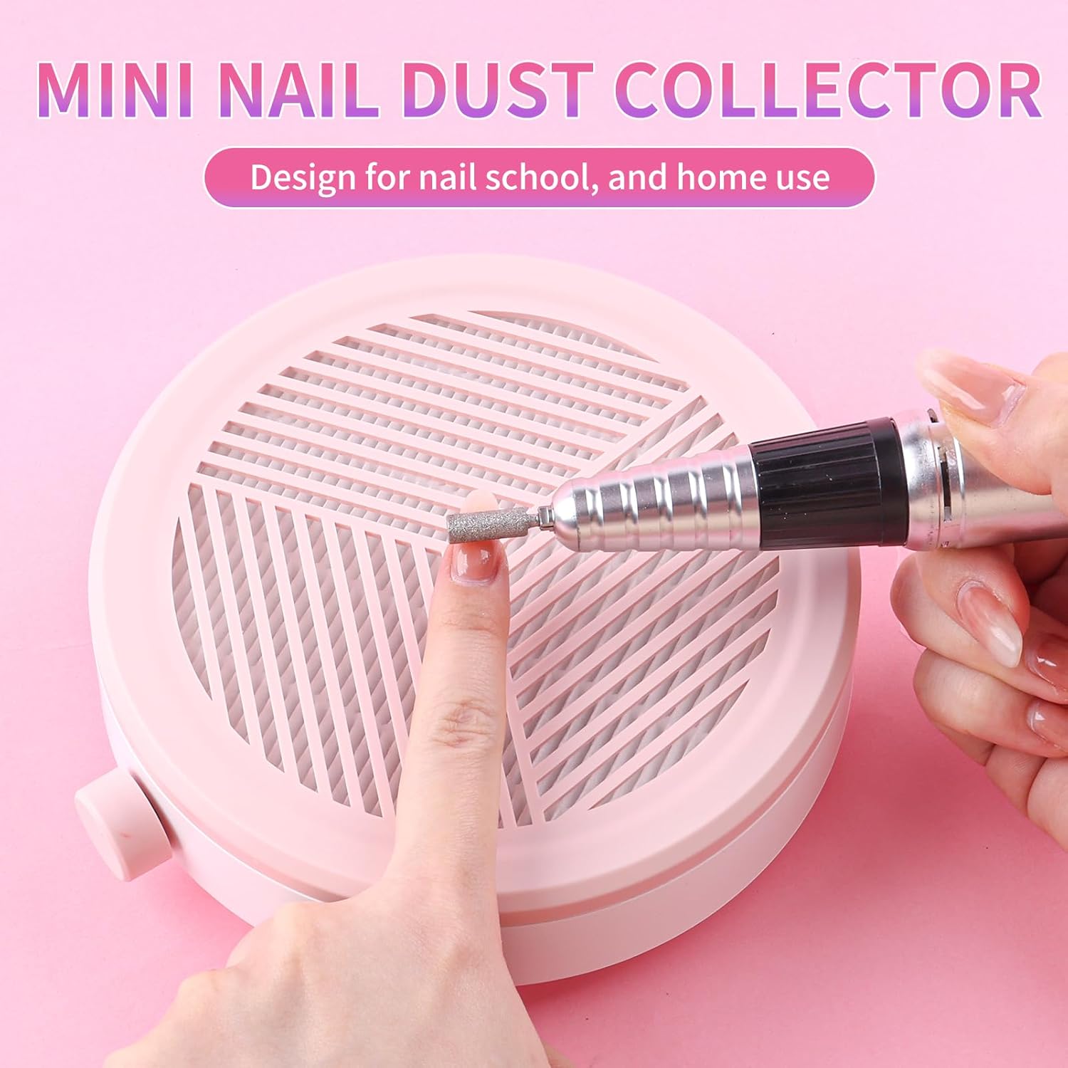 ANGNYA Nail Dust Collector and Nail Dust Brush, Small Compact Vacuum Fan Dust Collector for Beginner