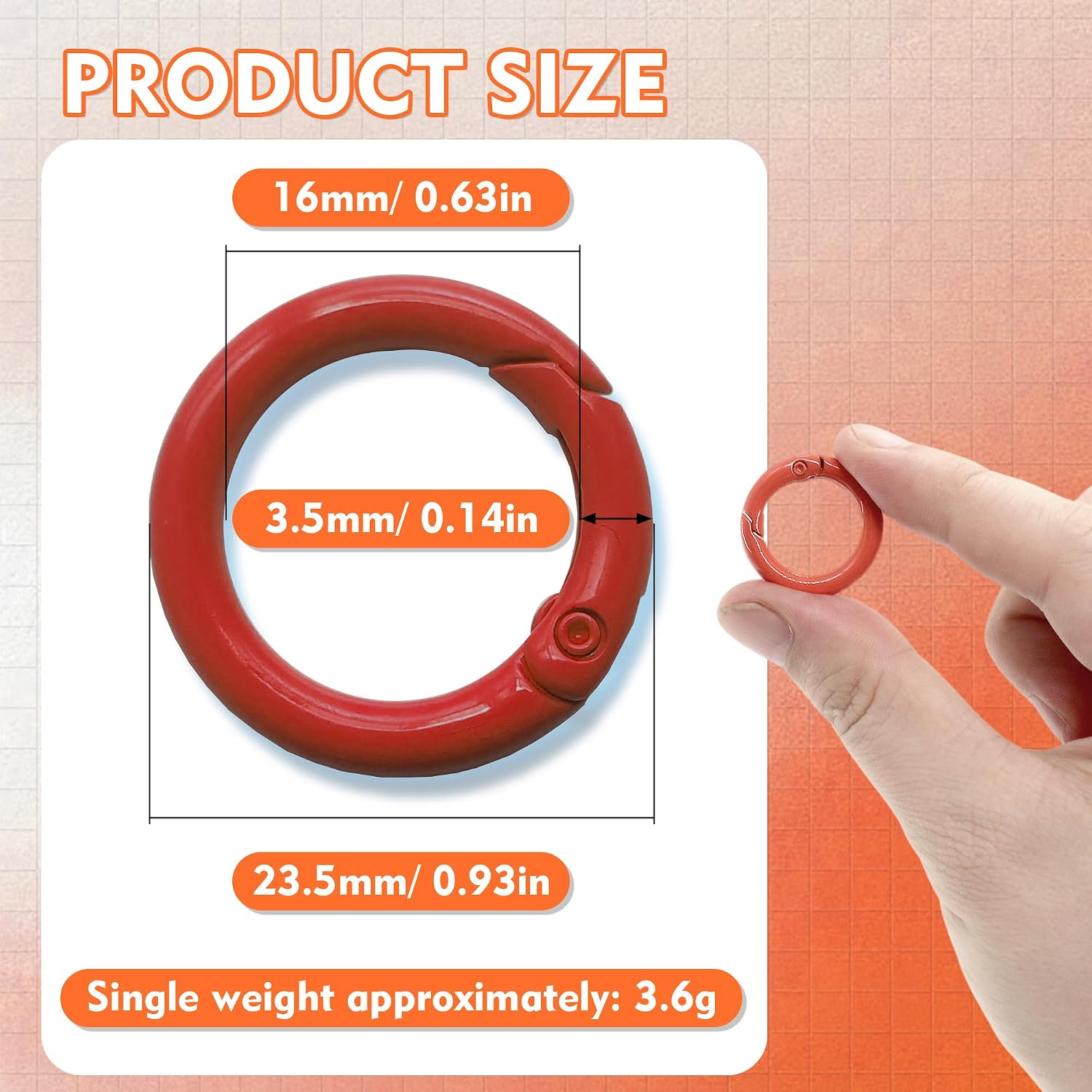 60Pcs Circle Keychain Clip Rings Colorful Zinc Alloy Spring O Ring Round Carabiner Spring Snap Rings for DIY Keychain Bag Charm Handbag Purse Key Chain Clips image 2