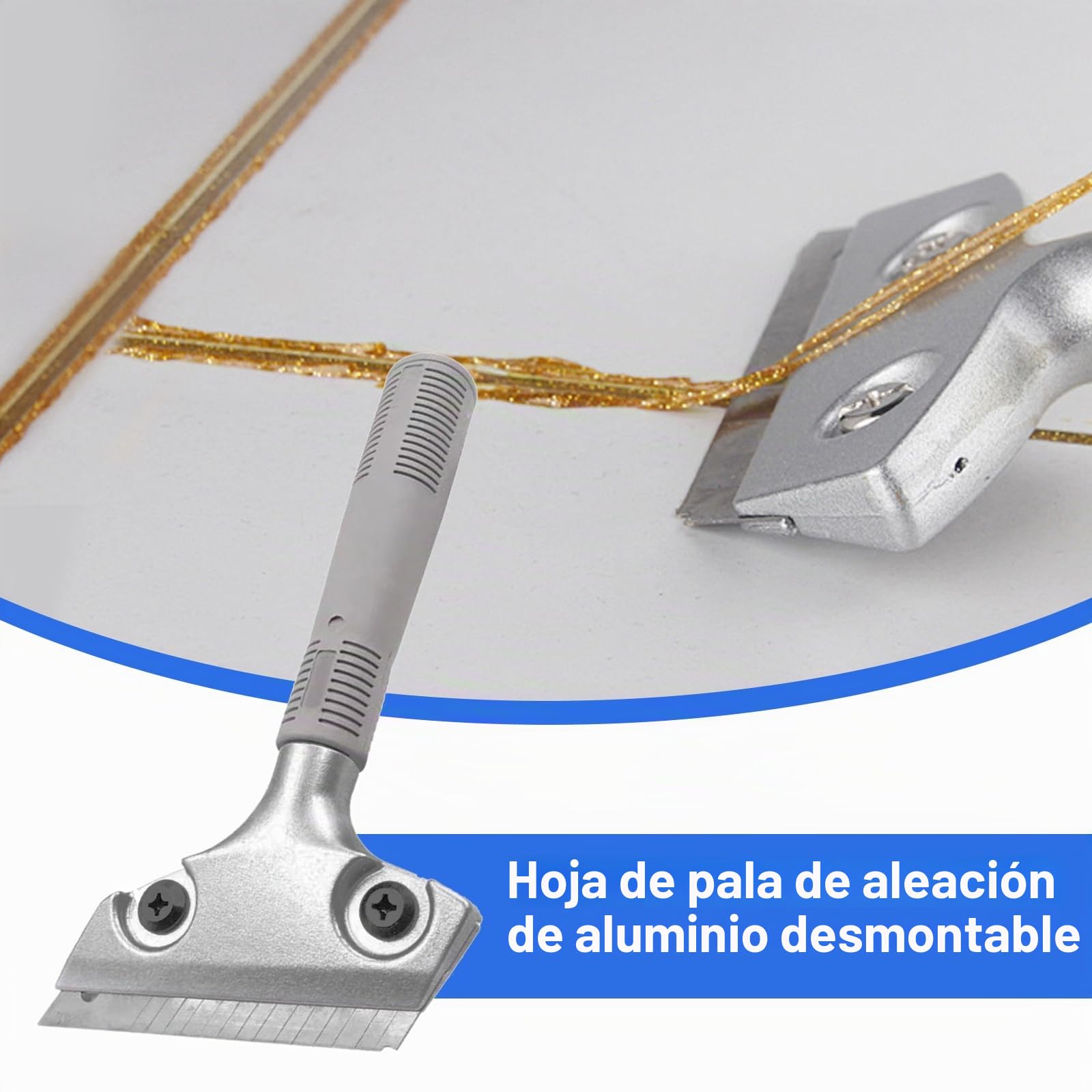 Aplicador Silicona,5 en 1 de Quita Silicona Juntas y Herramientas de Calafateo,Espatula,Removedor de Calafateo para Ventana、Baldosas、Cocina、 Baño