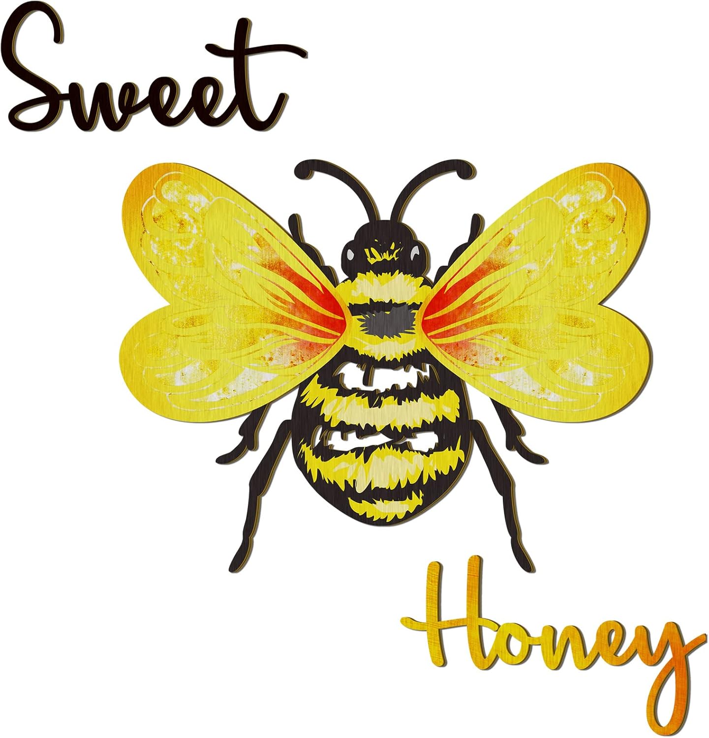 Bencailor 3 Pcs Wooden Bee Decor Wall Art Farmhouse Queen