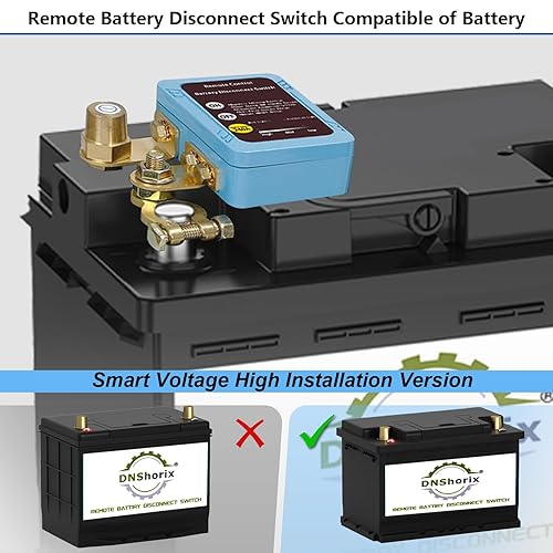 Miniatura 8 de Interruptor remoto de desconexión de batería de 12 V, 250 A, evita el drenaje de la batería, desconecta el interruptor negativo de apagado del