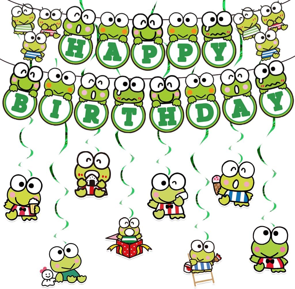 Amazon.com: Frog of Keroppi Birthday Decorations Cartoon Frog of ...